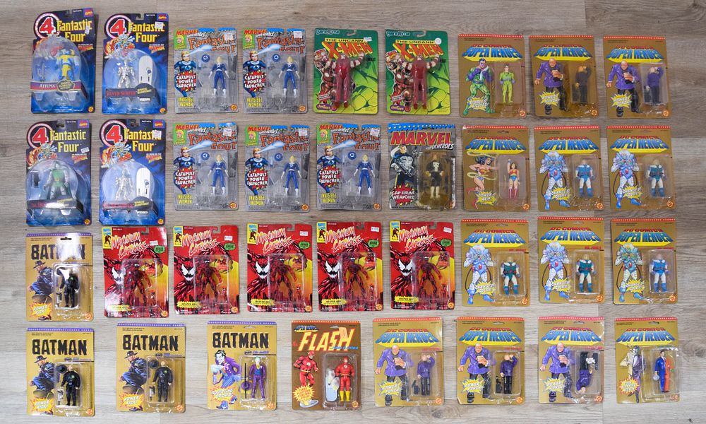Lot 180: 34 Marvel and DC Comics Action Figures c. 1989-1994
