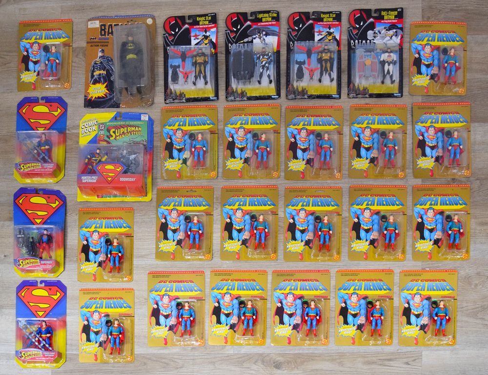 Lot 179: 28 Toy Biz & Kenner DC Action Figures Superman & Batman Series 1989-1996