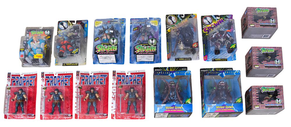 Lot 239: 14 Spawn & Prophet Action Figures c. 1994-1997