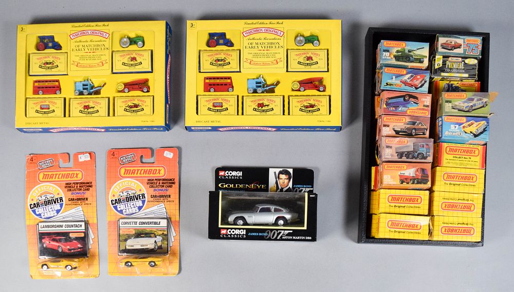 Lot 321: 36 Matchbox and Corgi Die-Cast Vehicles Incl James Bond Aston Martin c. 1975-1995