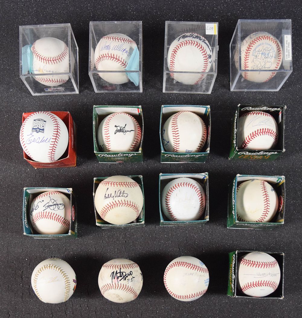 Lot 332: 16 Autographed Baseballs Incl 1997 Texas Rangers Team Signed c. 1990-2012