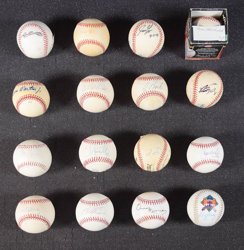 Lot 333: 16 Autographed Baseballs Incl Lou Brock & Commemorative Editions c. 1991-1994