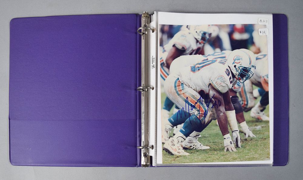 Lot 342: 18 Miami Dolphins Autographed Photographs with COAs c. 1999