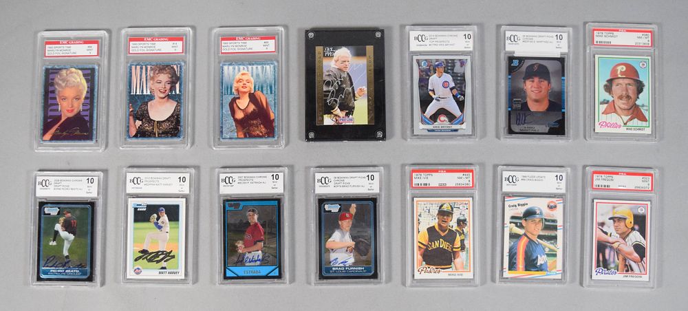 Lot 325: 14 Graded Trading Cards, Autographed & Rookie Examples 1978-2014