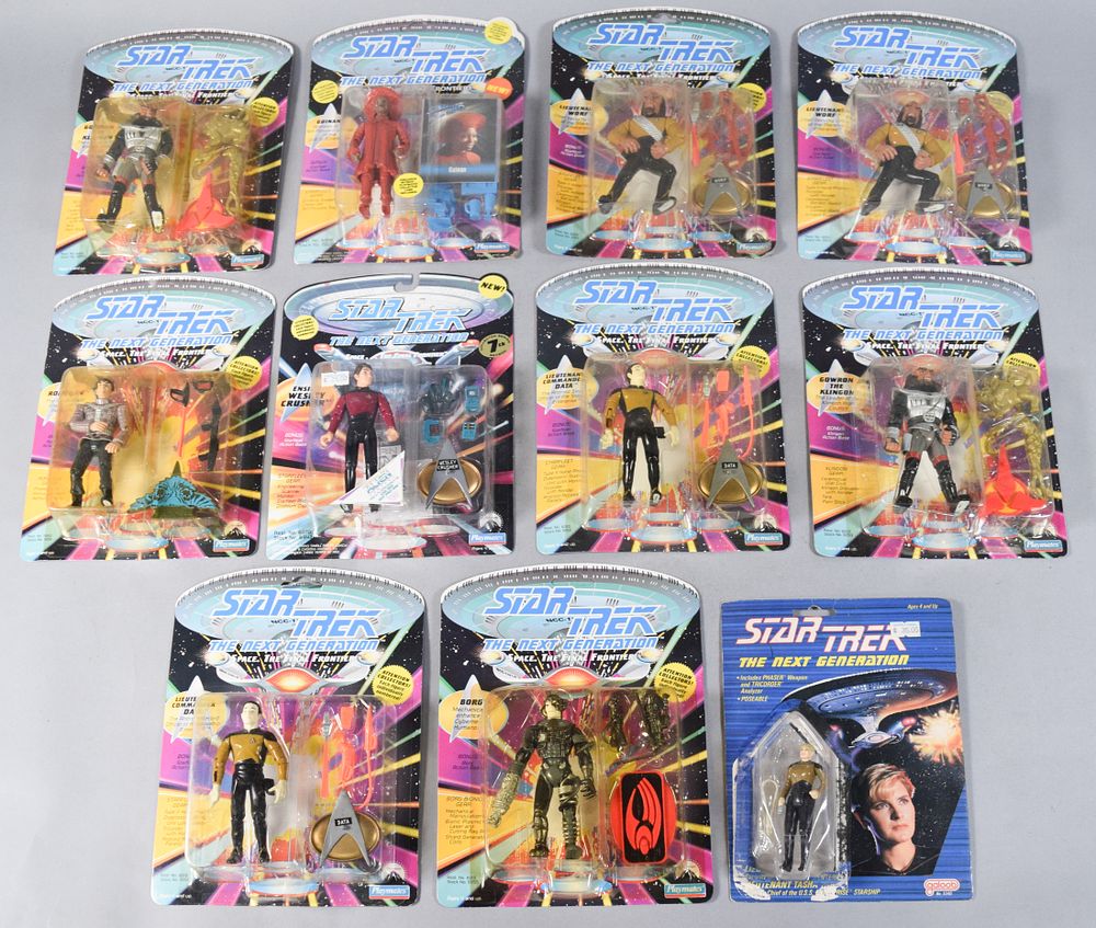 Lot 296: 11 Star Trek: The Next Generation Action Figures c. 1988-1994