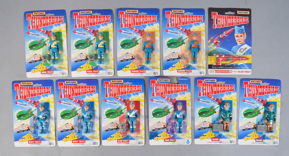 Lot 312: 11 Matchbox Thunderbirds Action Figures and Vehicles c. 1992