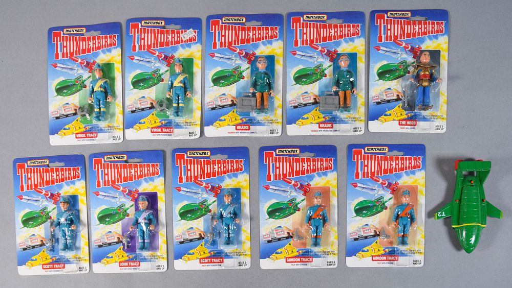 Lot 313: 11 Matchbox Thunderbirds Action Figures c. 1992