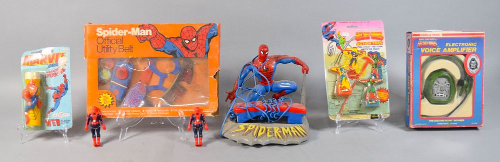 Lot 215: 7 Marvel Super Heroes Toys and Electronics c. 1979-1990