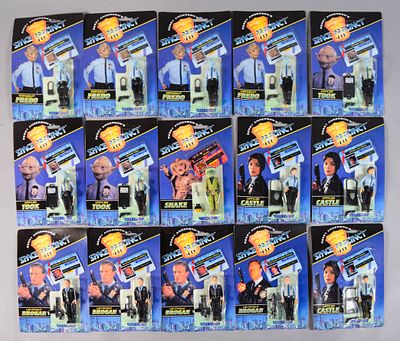 15 Factory-Sealed Space Precinct Action Figures 1994. Collection of 15 vintage action figures 