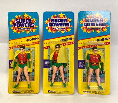 3 Kenner Super Powers Robin Action Figures. Three vintage Robin action figures from the Kenner 