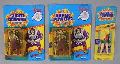 3 Kenner Super Powers Action Figures (Desaad and Robin). Three factory-sealed action figures 