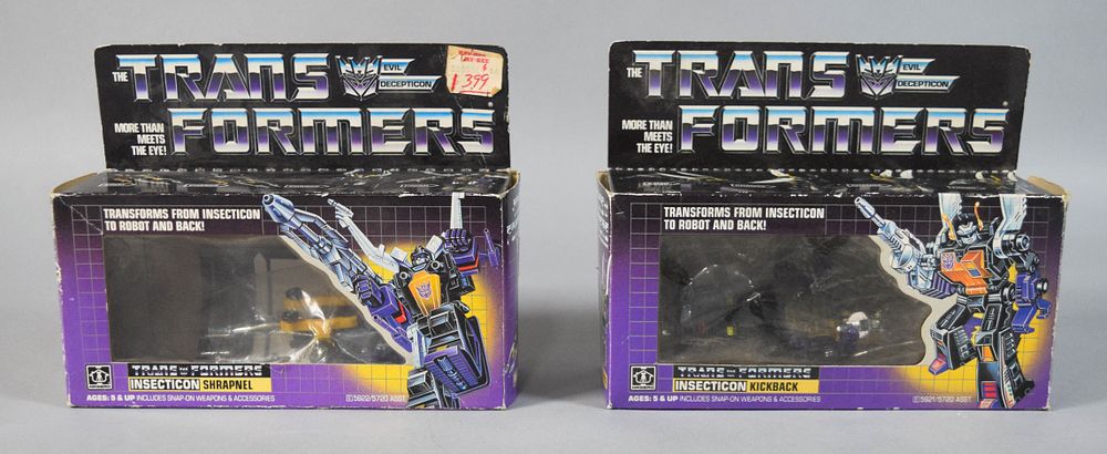 Lot 308: 2 Hasbro Transformers G1 Insecticon Action Figures in Original Boxes
