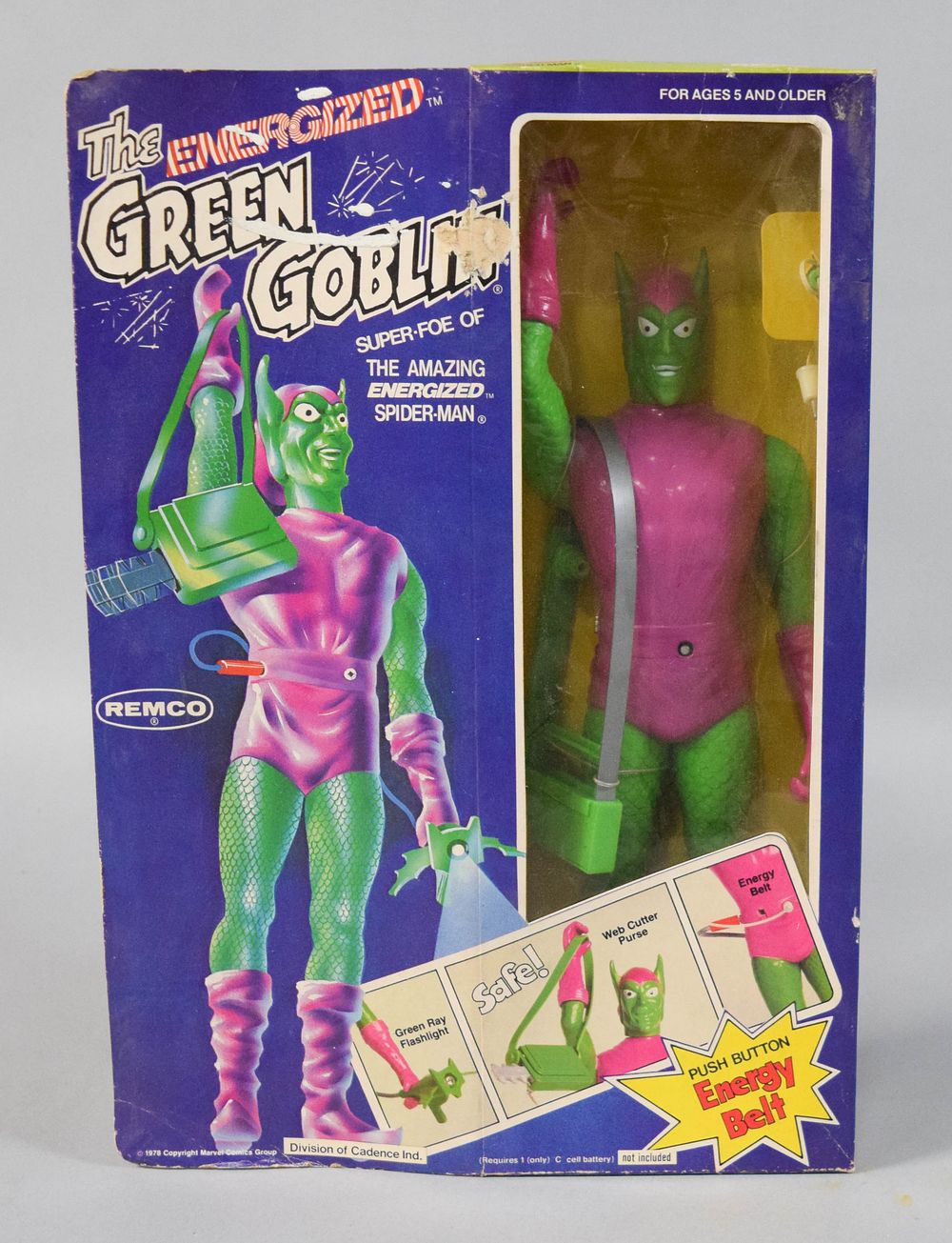 Lot 236: Remco 1978 The Energized Green Goblin Battery-Operated Action Figure