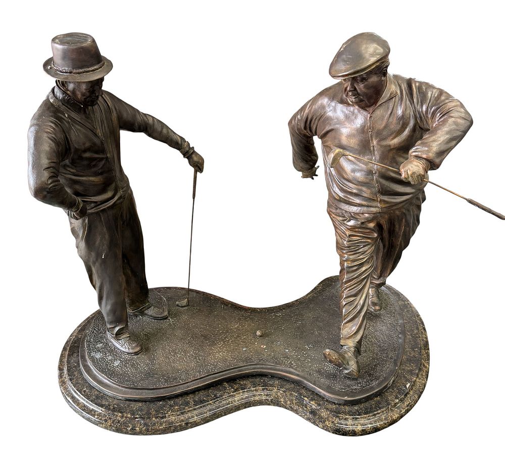 Lot 450: Large Bronze Limited Edition Golfing Sculpture
