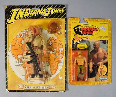 2 Vintage Indiana Jones Carded Action Figures. Two vintage Indiana Jones carded action figures. 
