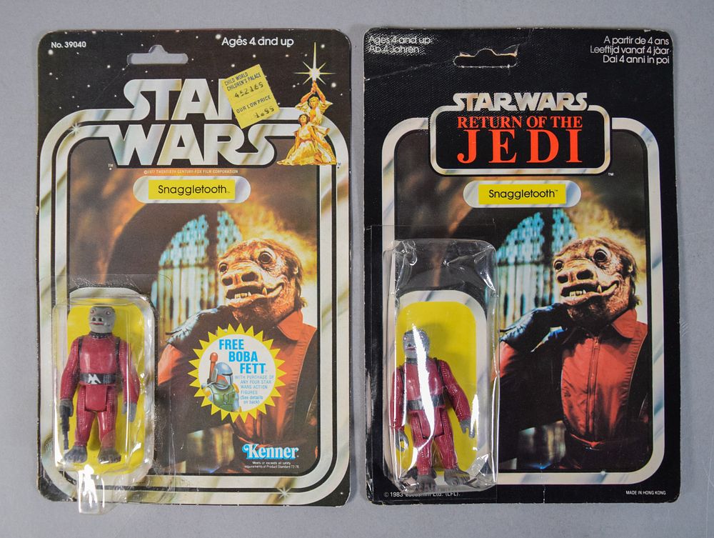 Lot 219: 2 Vintage Kenner and LFL Star Wars Snaggletooth Action Figures