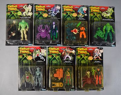 7 Vintage Kenner Swamp Thing Action Figures. Collection of seven vintage action figures from the 