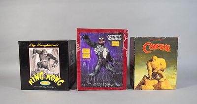 3 Vintage Character Model Kits and Statues (King Kong, Venom, and Concrete). Three vintage 