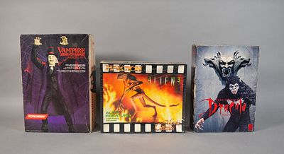 3 Vintage Horror and Sci Fi Vinyl Model Kits. Three vintage, unbuilt vinyl model kits based on 
