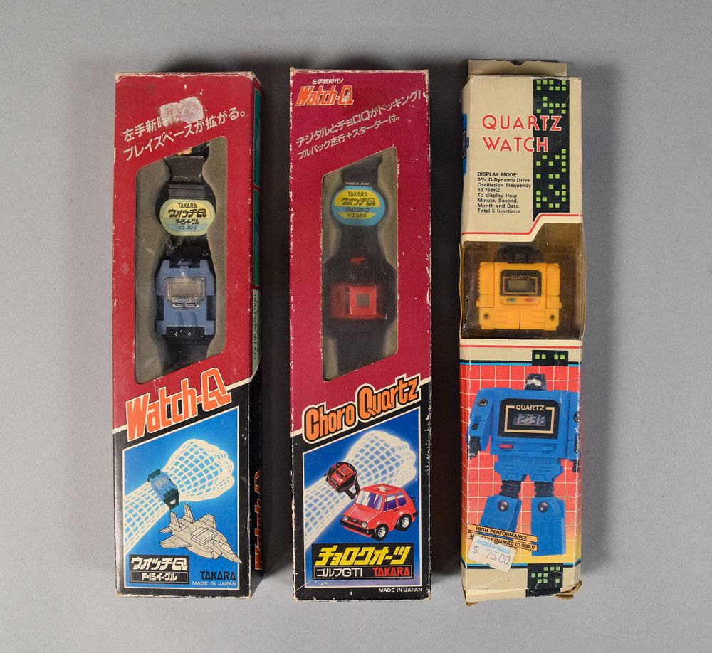 Lot 181: 3 Vintage Japanese Transforming Toy Watches
