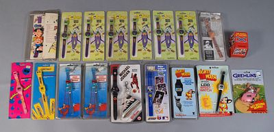 18 Vintage Character Digital Watches c. 1980s. Group of 18 vintage digital watches, primarily 