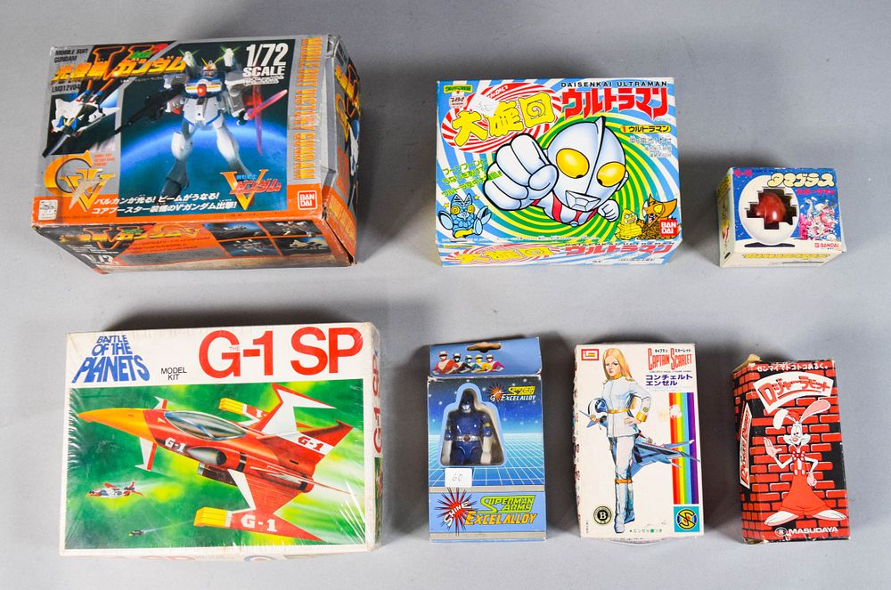 Lot 180: 7 Vintage Japanese and Pop Culture Toys and Model Kits