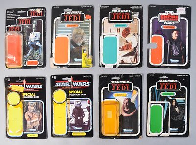 8 Vintage Kenner Star Wars Action Figure Cardbacks. Eight vintage Kenner Star Wars action figure 