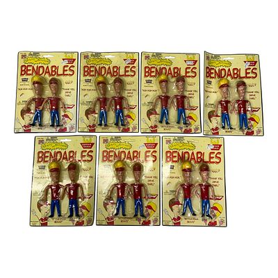 7 Vintage MTV Beavis & Butt-Head Burger World Bendables Action Figures. Group of seven MTV 
