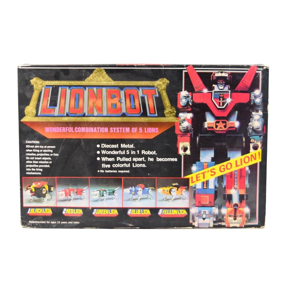 Lot 186: Lionbot Diecast Metal Wonderful 5 in 1 Robot Set in Original Box