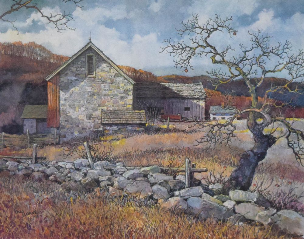 Lot 210: Eric Sloane Lithograph Rural American Landscape