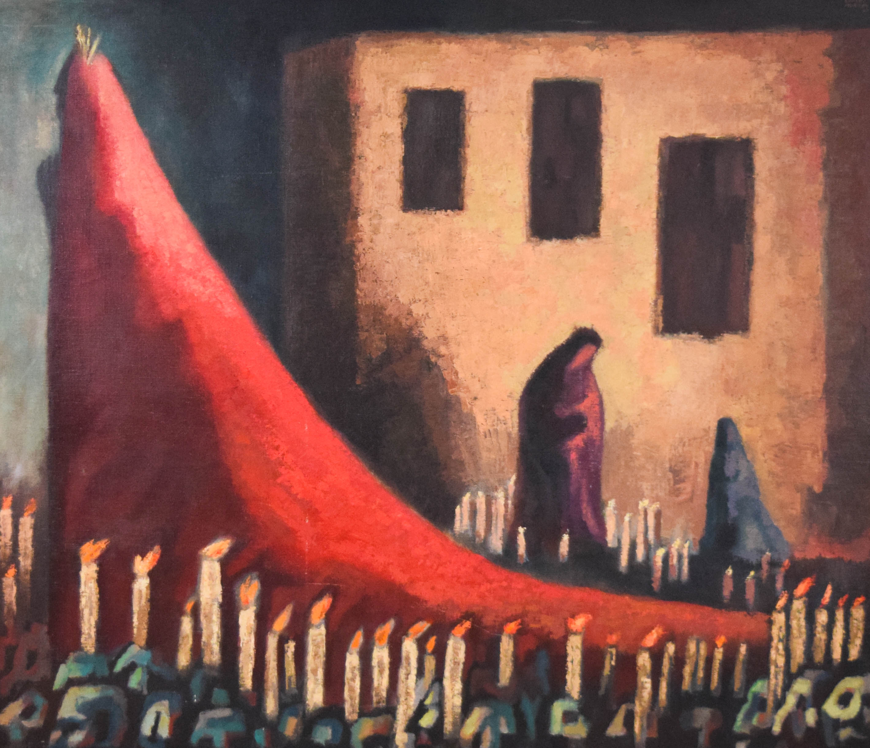 Jose Chavez Morado Oil on Canvas Procession 1960