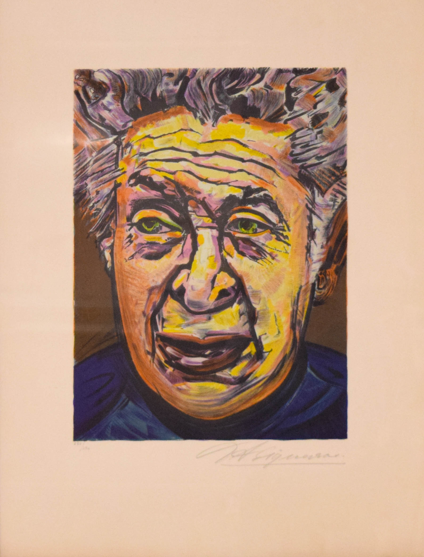 David Alfaro Siqueiros Lithograph Self Portrait