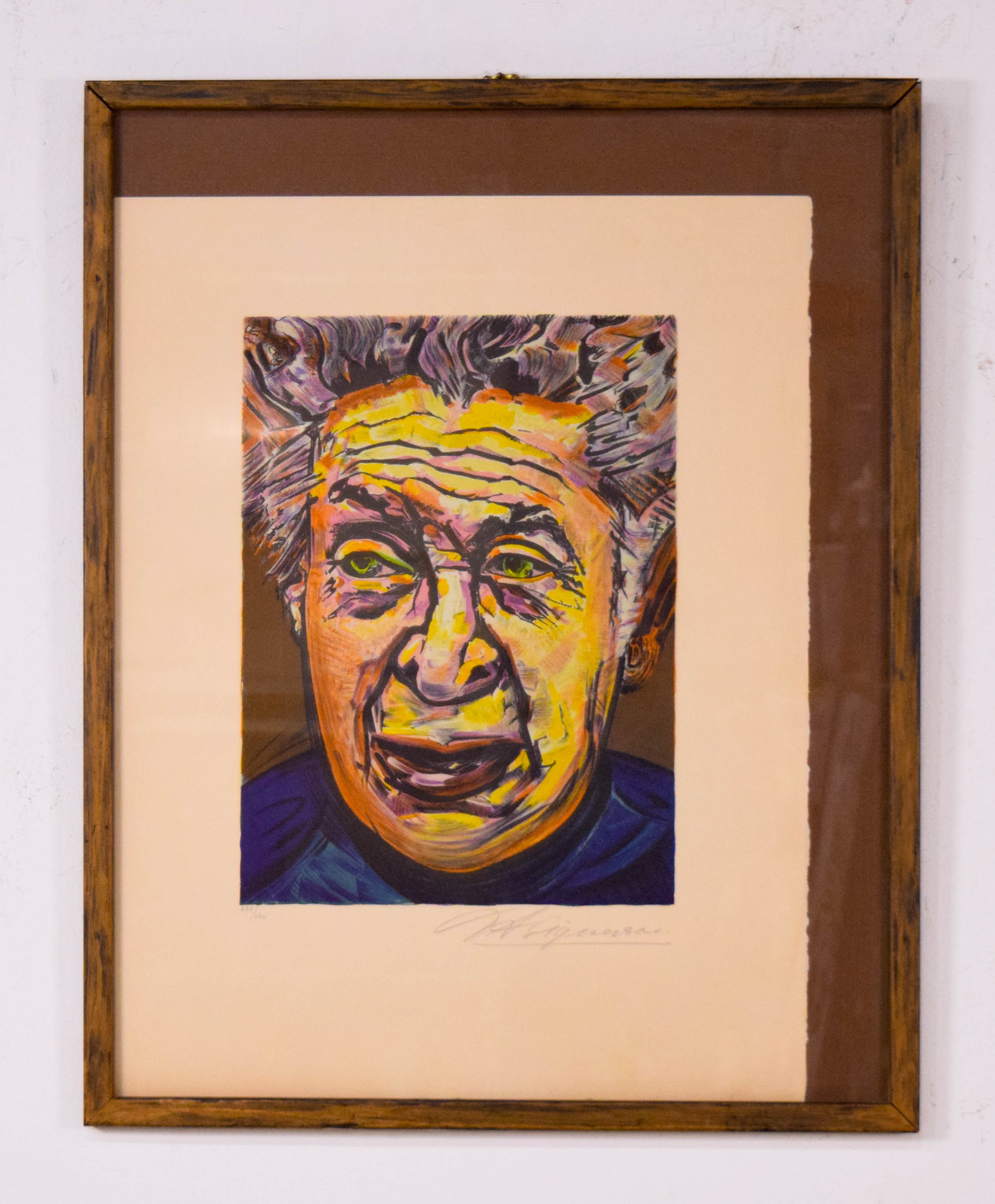 David Alfaro Siqueiros Lithograph Self Portrait
