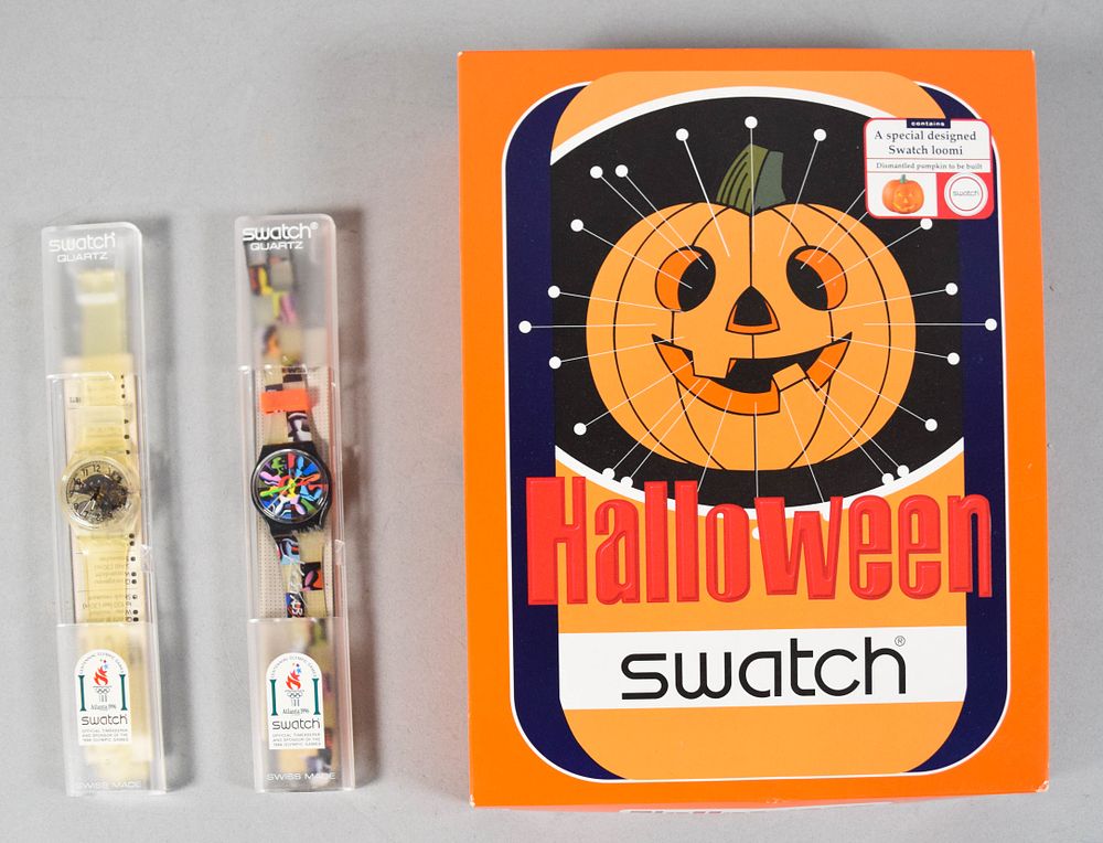 Lot 353: 3 Vintage Swatch Wristwatches Incl Kostabi Twelve Apostles