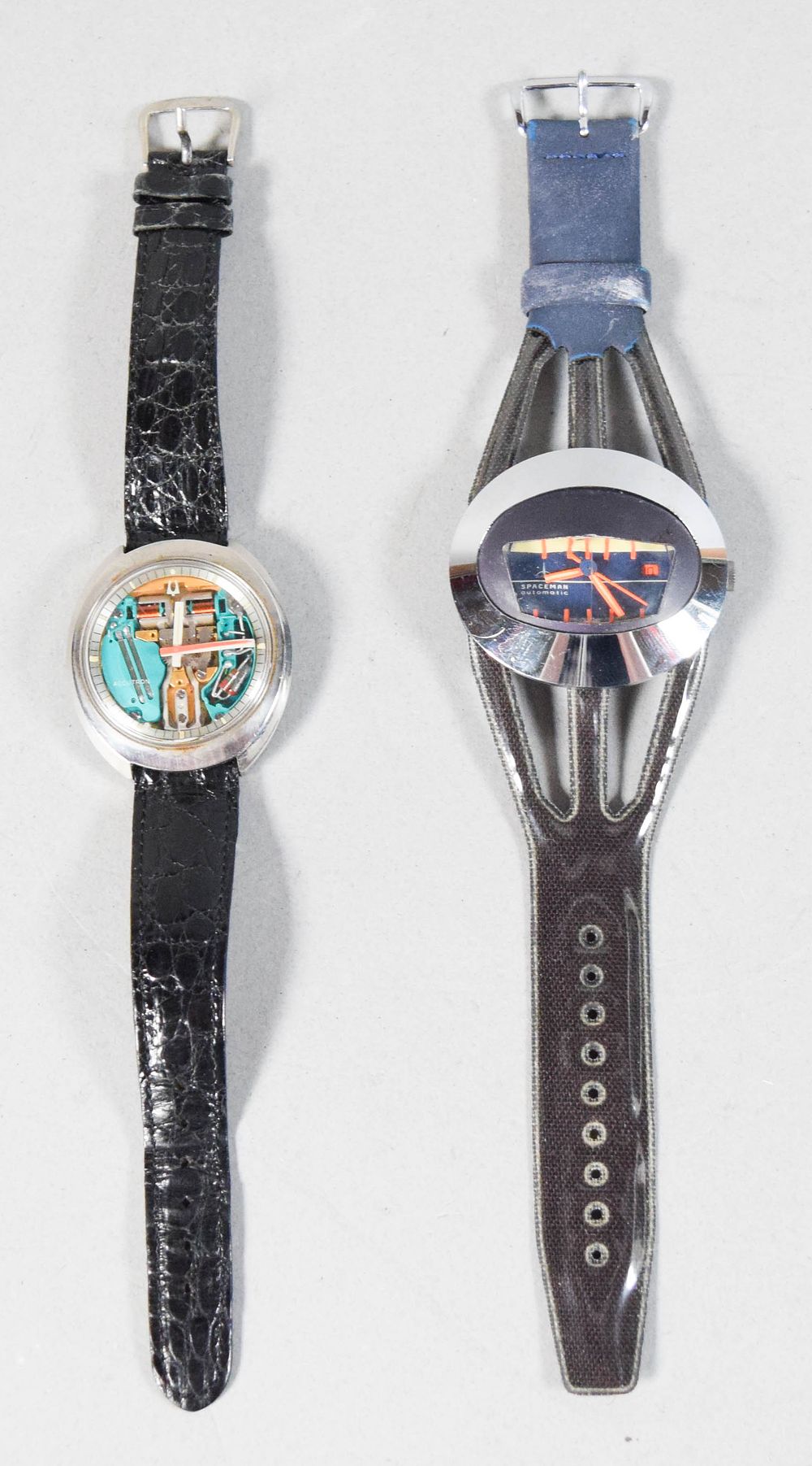 Lot 348: Vintage 1970s Bulova Accutron Spaceview and Andre Le Marquand Spaceman