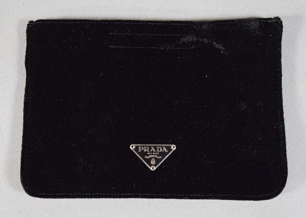 Lot 335: Prada Black Velvet Pouch with Authenticity Card