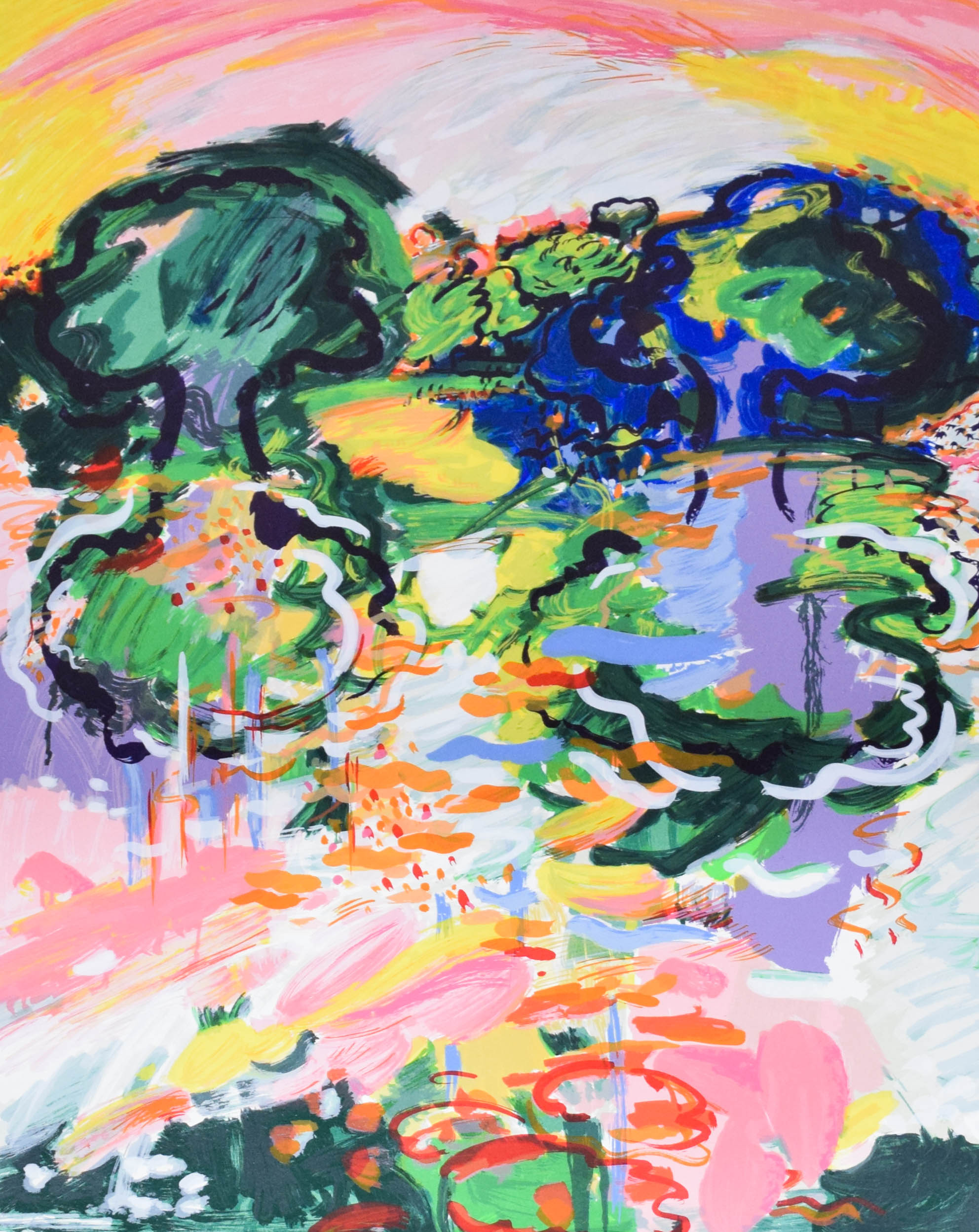 Yehouda Chaki Lithograph Abstract Landscape