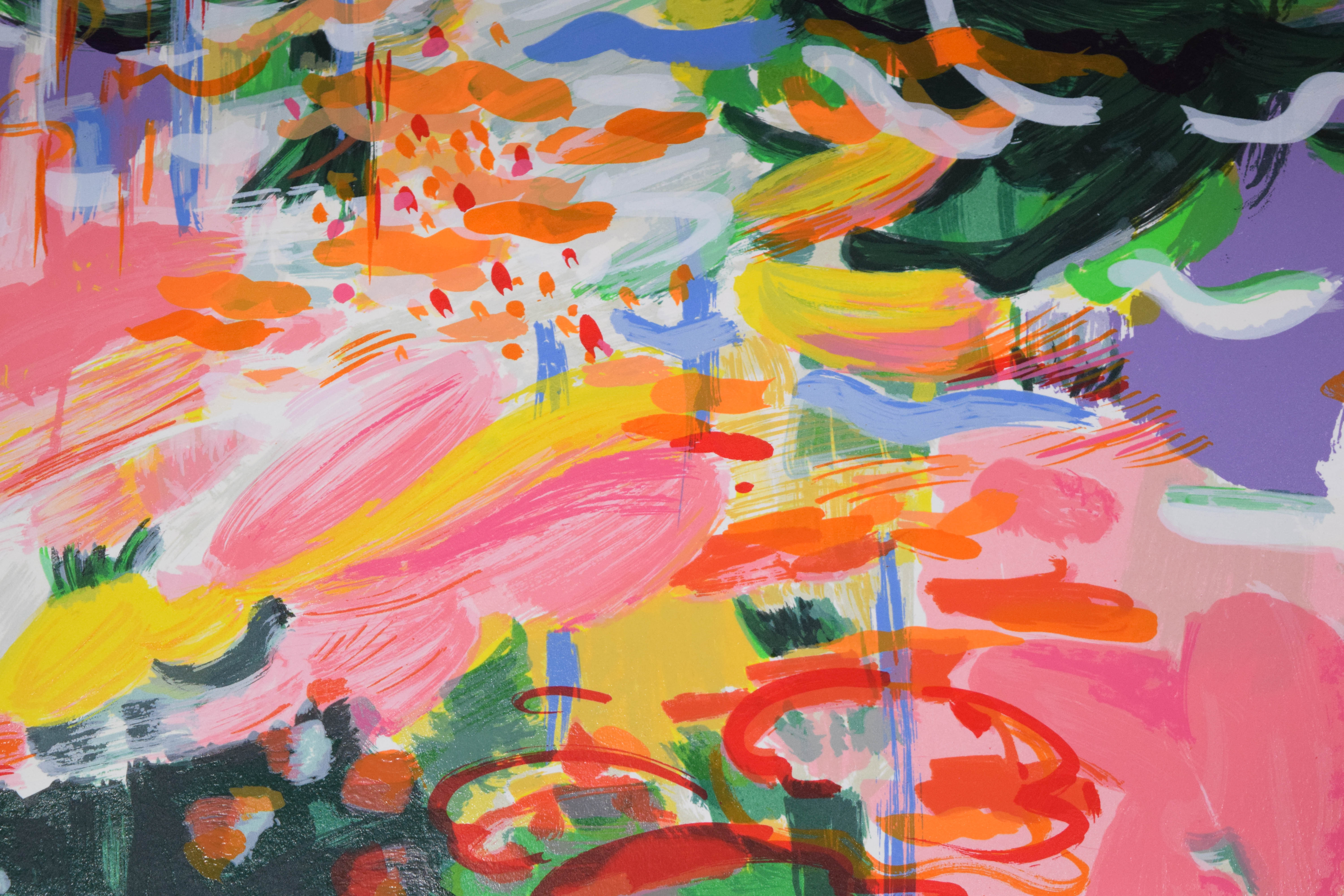 Yehouda Chaki Lithograph Abstract Landscape