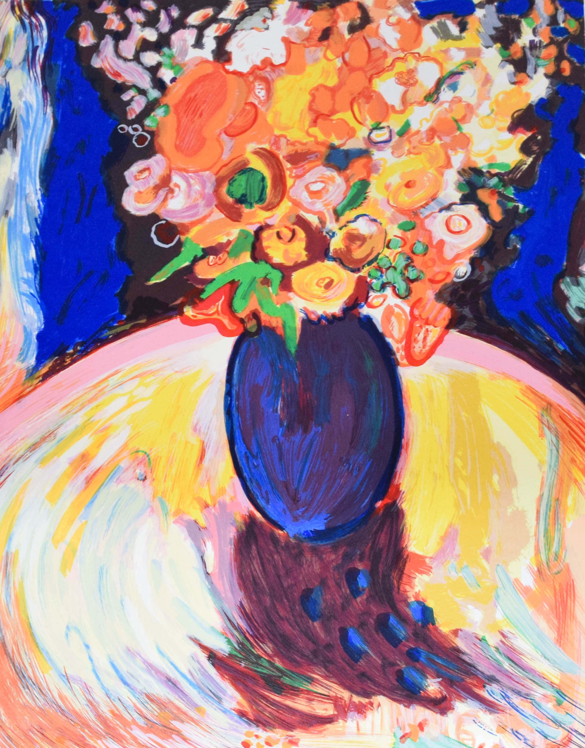 Yehouda Chaki Lithograph Floral Still Life