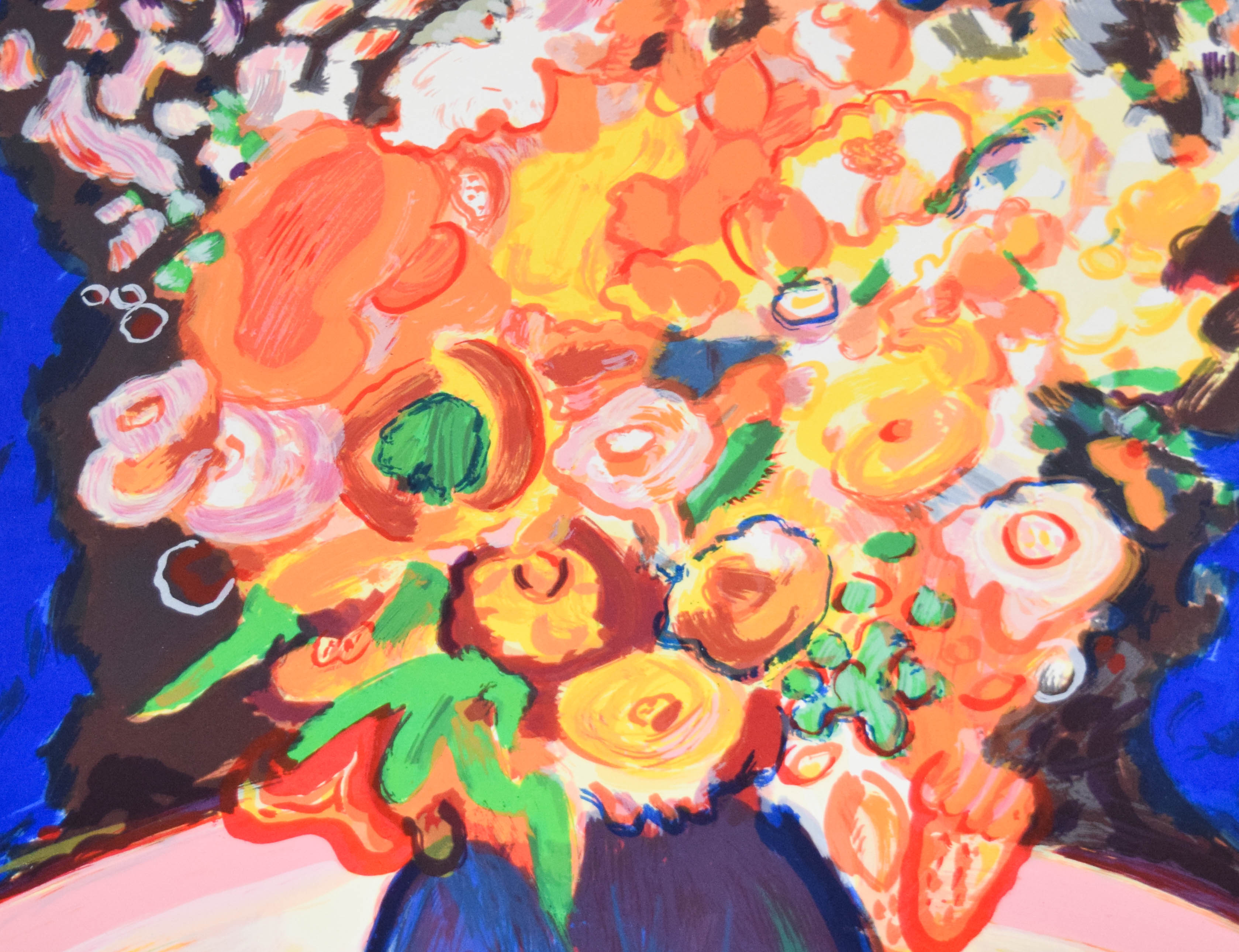 Yehouda Chaki Lithograph Floral Still Life