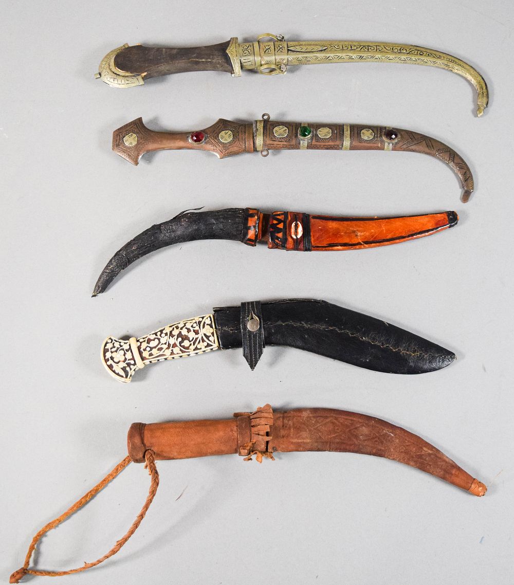 Lot 272: Group of 5 Middle Eastern and South Asian Daggers