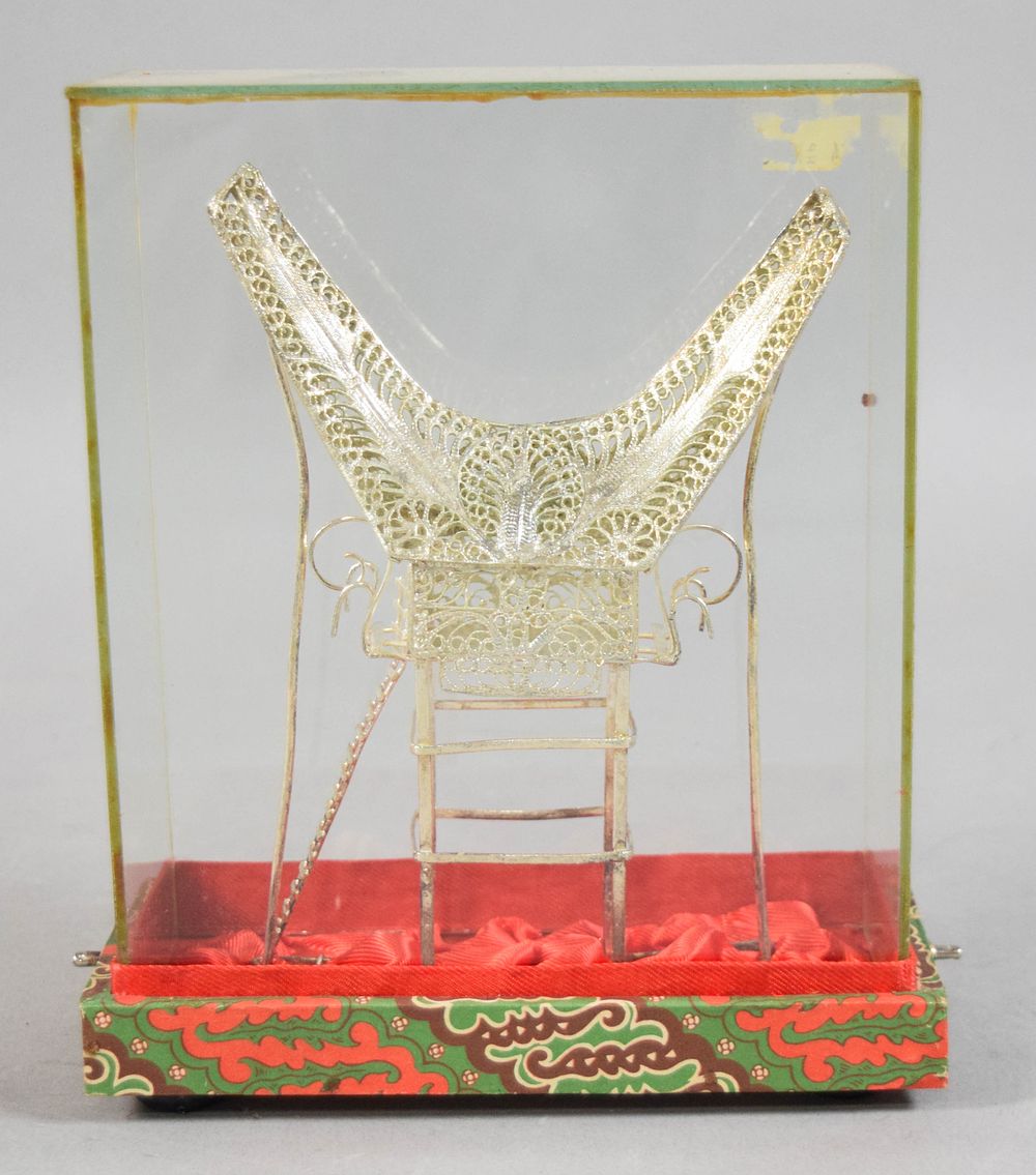 Lot 243: Indonesian Silver Filigree Model of a Traditional Minangkabau House