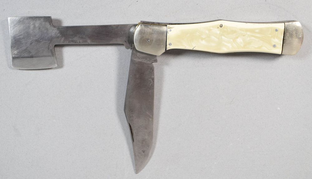 Lot 267: Colonial Knife Company Folding Pocket Knife with Integrated Hatchet
