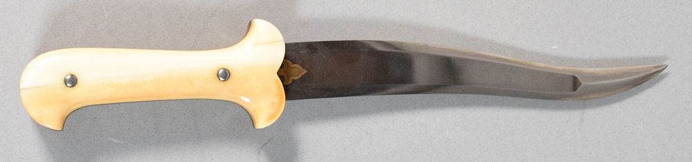 Lot 268: Indo-Persian Style Curved Dagger With Bone Handle