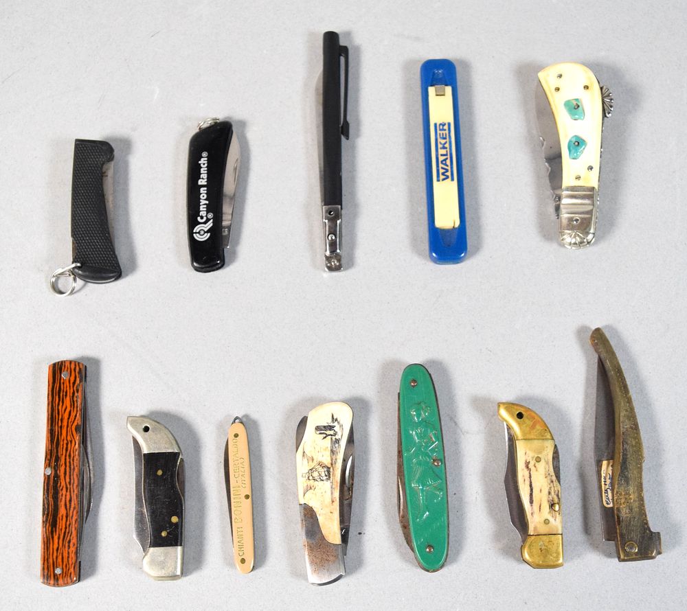 Lot 294: Group of 12 Assorted Folding & Promotional Pocket Knives