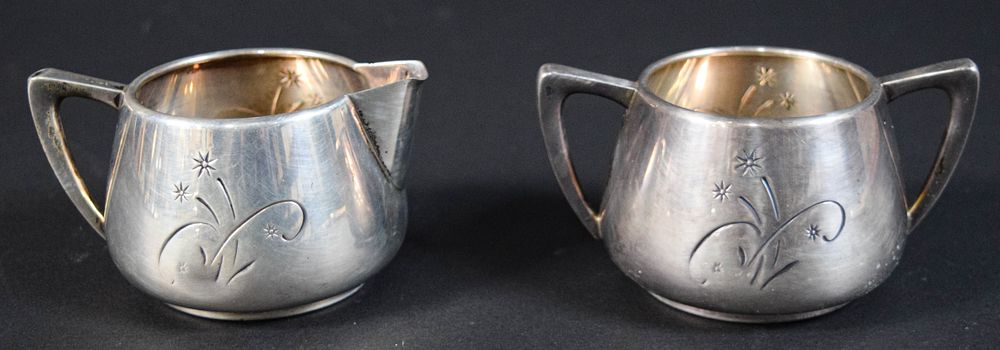 Lot 253: Gorham Sterling Silver Creamer and Sugar Bowl