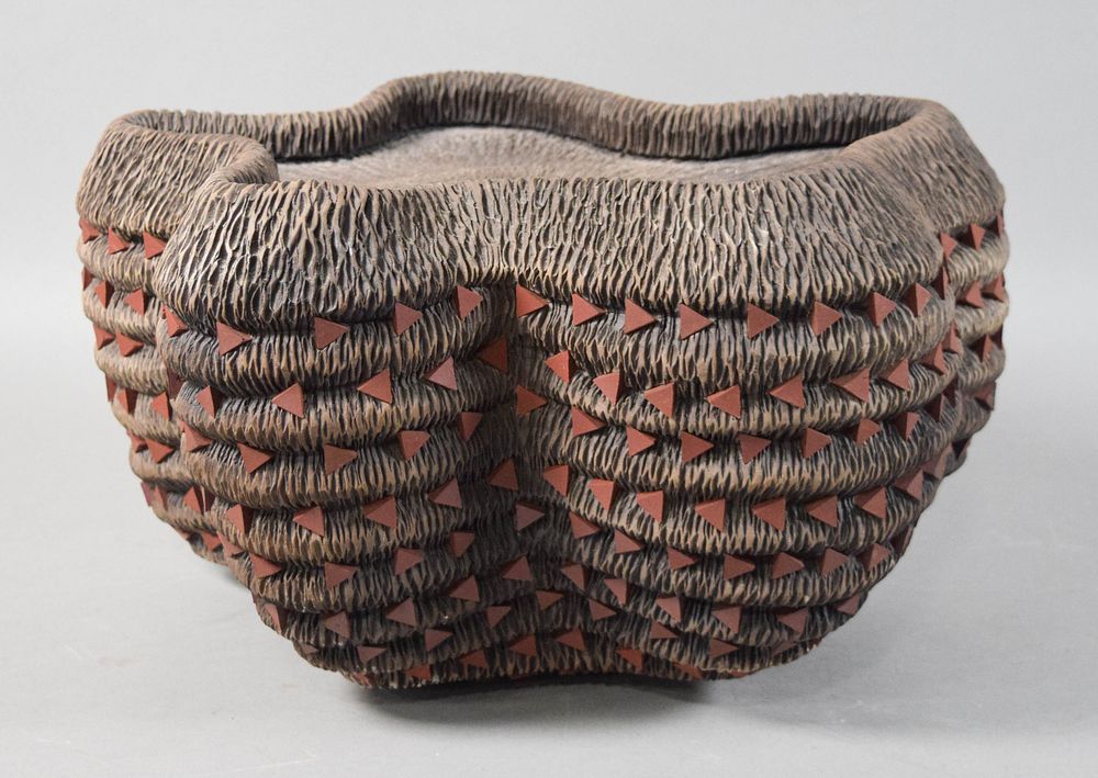 Lot 188: Rob Sieminski Textured Ceramic Studio Sculpture Vase