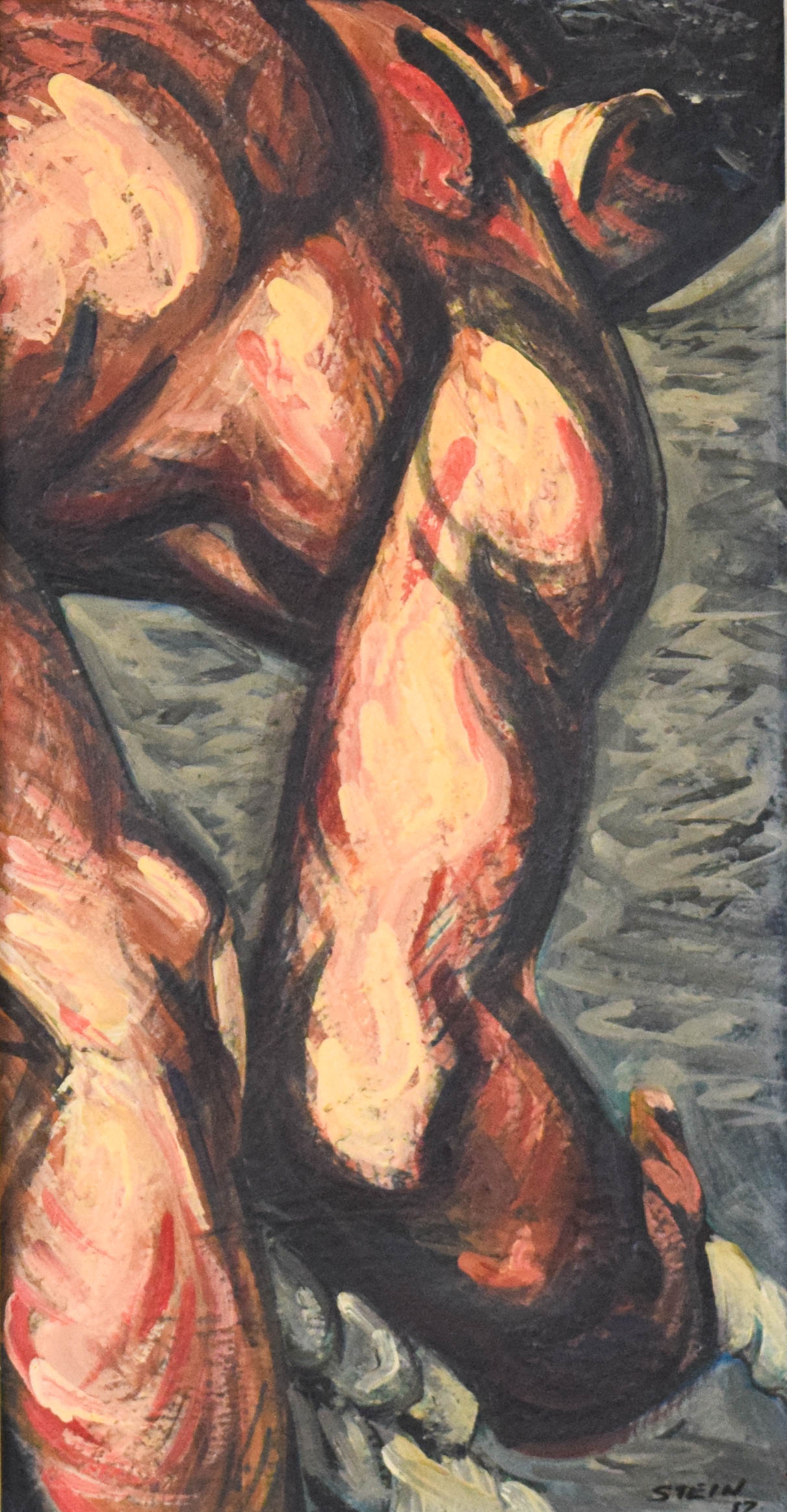 Philip Stein Oil on Board Abstract Figurative Study