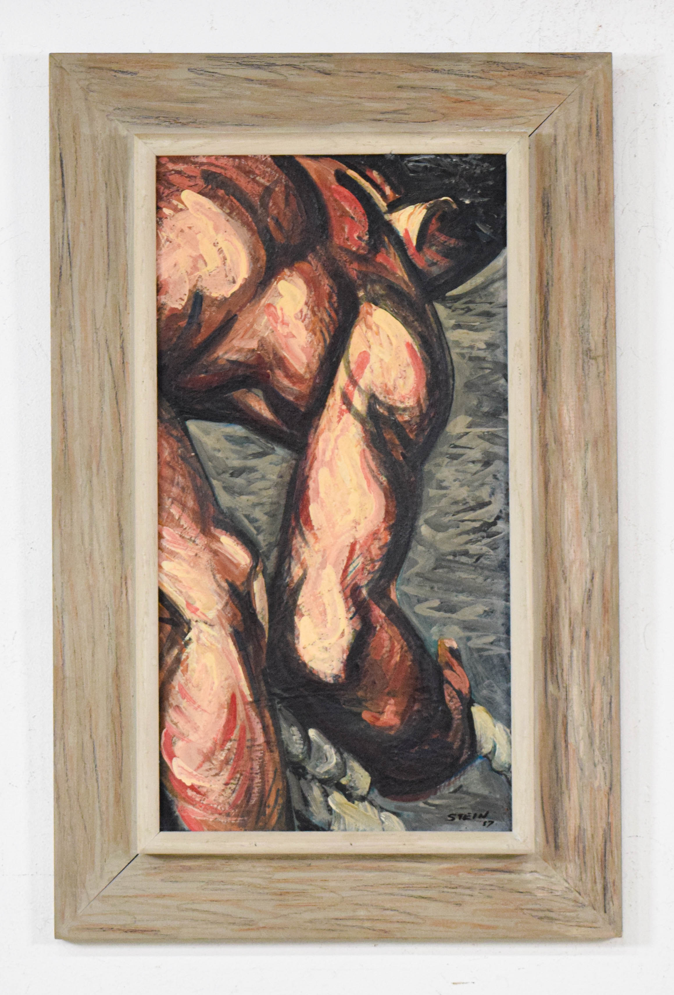 Philip Stein Oil on Board Abstract Figurative Study