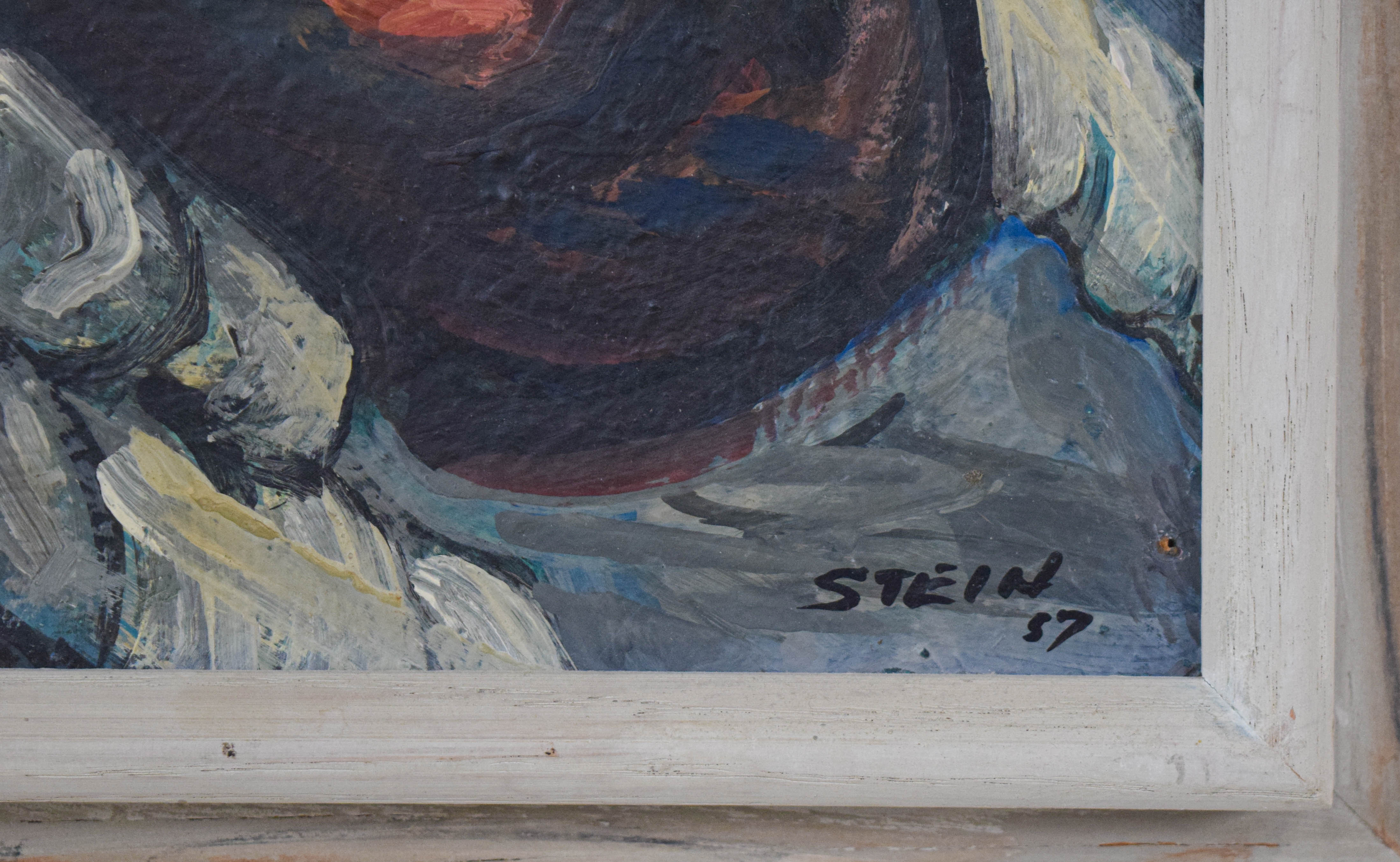 Philip Stein Oil on Board Abstract Figurative Study